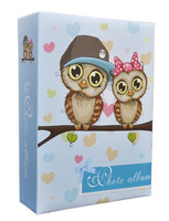 Album 10x15/100 OWL - klejony - sówki niebieski