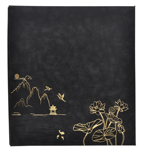 Wyrafinowany Album na 500 zdjęć do wsuwania w formacie 10x15 cm - 10x15/500 LOTUS POND BLACK - czarny - ekoskóra