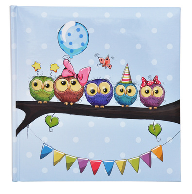 Album na zdjęcia do wsuwania zdjęcia w rozmiarze 10x15 cm - Album na 200 zdjęć - BABY 15- Niebieski - Sówki