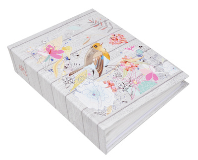Album na zdjęcia w rozmiarze 10x15 - 304 zdjęcia do wsuwania - 10x15/304 NEW FLORID  - kremowy - Kwiatki/ptaszki