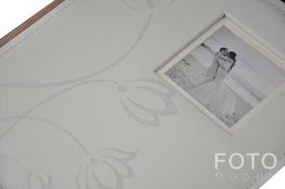 Album tradycyjny DBCS20 FLOWER - biały - kremowe karty