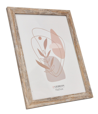 Ramka drewnopodobna - naturalna - format 15x21 cm- kolor naturalny postarzany - D2115