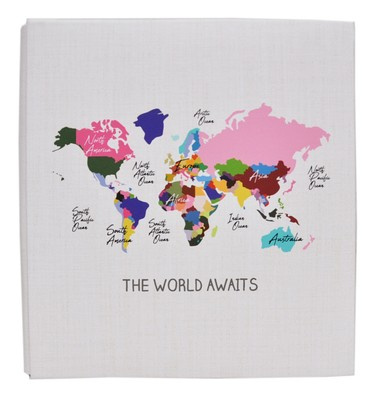 Album na 500 zdjęć do wsuwania w formacie 10x15 cm - 10x15/500 ART 10 - biały - ekoskóra - czarne kartki - mapa świata