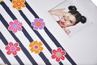 Album tradycyjny 50 kart - 5104 Shining Flowers - biało-granatowy - Białe karty