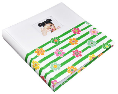 Album tradycyjny 50 kart - 5104 Shining Flowers - biało-zielony- Białe karty