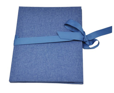 Album na zdjęcia harmonijka jamnik na 12 zdjęć w rozmiarze 13x18 cm -  LINEN BLUE  - Niebieski - materiał - płótno