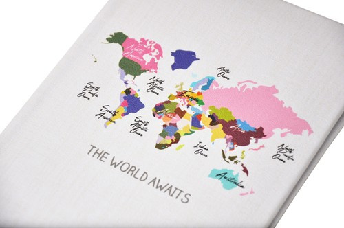Album na zdjęcia INSTAX 120 zdjęć 86x54 mm - kd23120 art 10  - Biały - mapa świata - aparat natychmiastowy