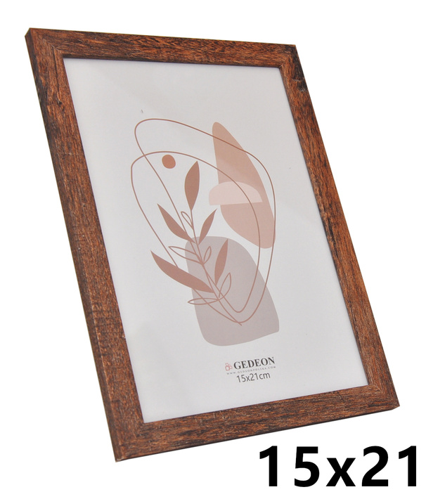Ramka drewnopodobna - naturalna - format 15x21 cm- kolor naturalny brąz -D2315