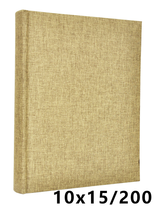 Album na zdjęcia w rozmiarze 10x15 cm - 200 zdjęć do wsuwania - LINEN OLIVE - oliwkowy - płótno
