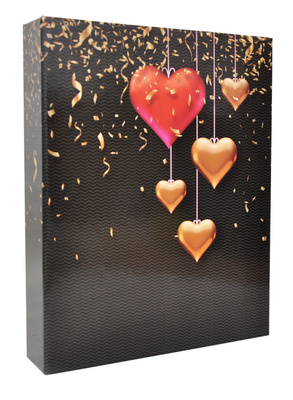 Album na zdjęcia 200 zdjęć w rozmiarze 10x15 cm - mm46200 GOLD - 10x15/200  - klejony - grafitowy - serduszka