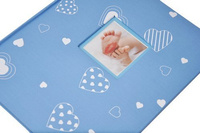 Album na zdjęcia do wklejania tradycyjny - DBCS20 - BABY HEART - Niebieski - Kremowe Karty