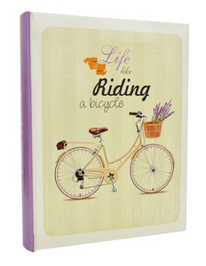 Album na zdjęcia w rozmiarze 10x15 cm - 200 zdjęć do wsuwania - RIDE - kremowy - podróż - rower