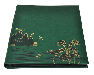 Wyrafinowany Album na 500 zdjęć do wsuwania w formacie 10x15 cm - 10x15/500 LOTUS POND GREEN - szmaragdowozielony - ekoskóra