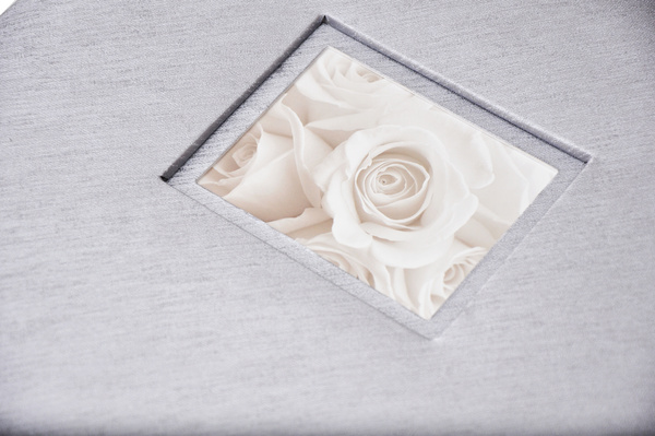 Album na zdjęcia do wklejania - tradycyjny DBCSS10 LOVE SLIVER - Srebrny - Kremowe karty - 10 kart 20 stron