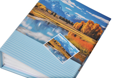Album na 100 zdjęć w rozmiarze 10x15 cm do wsuwania - 10x15/100 AUTUMN - klejony - niebieski - jesienne widoczki
