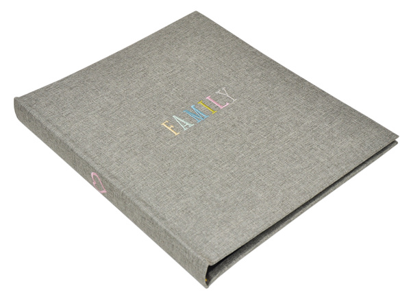 Album na zdjęcia do wklejania - tradycyjny DBCS20 ART97 - szary - Czarne karty - 40 kart 20 stron - materiałowa okładka