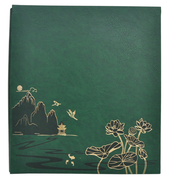 Wyrafinowany Album na 500 zdjęć do wsuwania w formacie 10x15 cm - 10x15/500 LOTUS POND GREEN - szmaragdowozielony - ekoskóra
