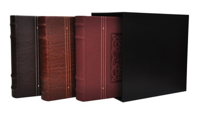 Ekskluzywny zestaw 3 albumów 10x15/200 DECOR SET 64 - Mahoń, brąz, ciemny brąz - wyszywany wzór 