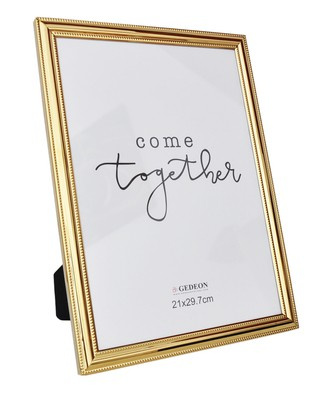 Ramka aluminiowa na zdjęcia w rozmiarze A4 21x29,7 cm - złota/chromowana - SSF21 - szklana szybka
