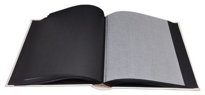 Album na zdjęcia do wklejania tradycyjny DBCL50 - LINEN GREY - Szary - 50 kart 100 stron - CZARNE KARTY