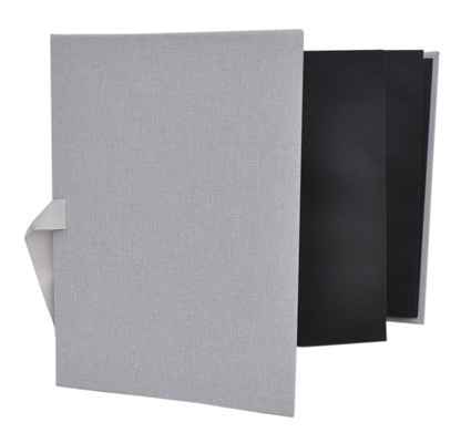 Album na zdjęcia harmonijka jamnik na 12 zdjęć w rozmiarze 13x18 cm -  LINEN ASH - Popielaty - materiał - płótno