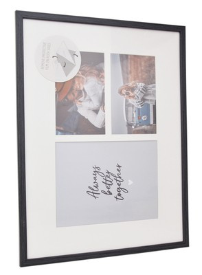 Ramka na zdjęcia w formacie 30x40cm lub galeria na 3 zdjęcia różnych rozmiarach (1- 15x21 cm oraz 2- 10x15 cm) - grafit