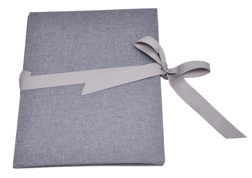 Album na zdjęcia harmonijka jamnik na 12 zdjęć w rozmiarze 13x18 cm -  LINEN GREY - Szary - materiał - płótno