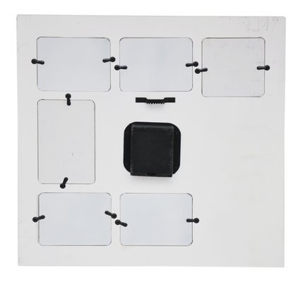 Kwadratowy zegar z okienkami na zdjęcia lub obrazki - Wieża - czarny