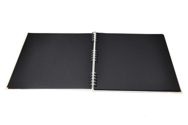 Album tradycyjny SP-761 CANVAS - Spirala - Kremowy - CZARNE KARTY