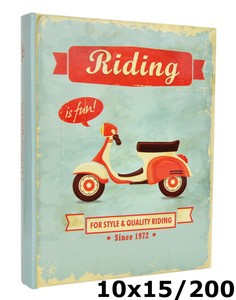 Album na zdjęcia w rozmiarze 10x15 cm - 200 zdjęć do wsuwania - RIDE - zielony - podróż - skuter