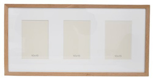 Drewniana Ramka Galeria na 3 zdjęcia w formacie 10x15cm lub 1 25x50cm - VINCENT 3 bild - buk - Passepartout