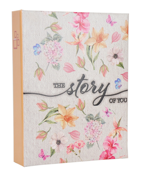 Album na zdjęcia do wsuwania zdjęcia w formacie 10x15 cm - Album na 36 zdjęć - FLOWER STORY - Pomarańczowo-kremowy