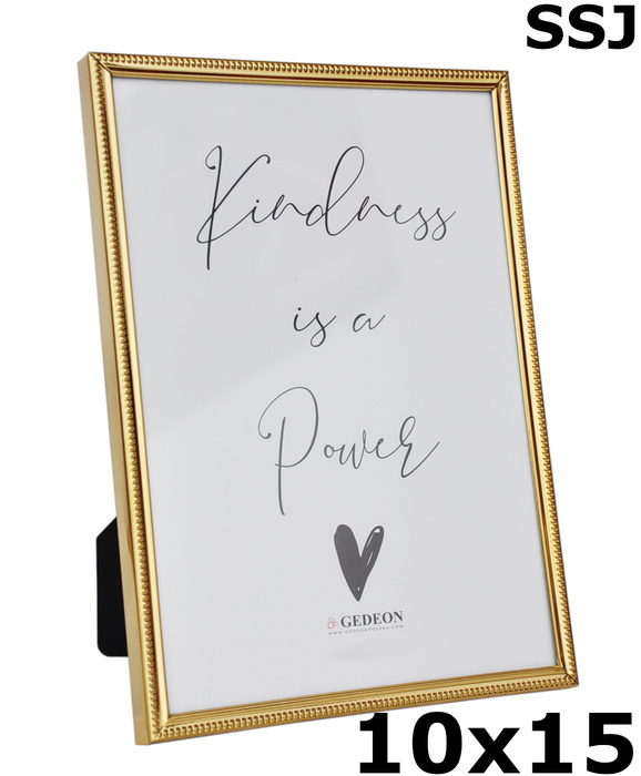 Ramka aluminiowa 10x15cm - złota/chromowana - ssj10 - szklana szybka