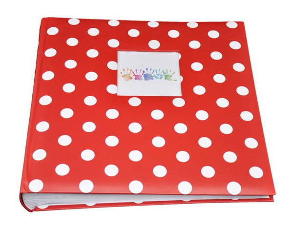 Album tradycyjny na zdjęcia do wklejania 50 kart 100 stron DOTS - Czerwony