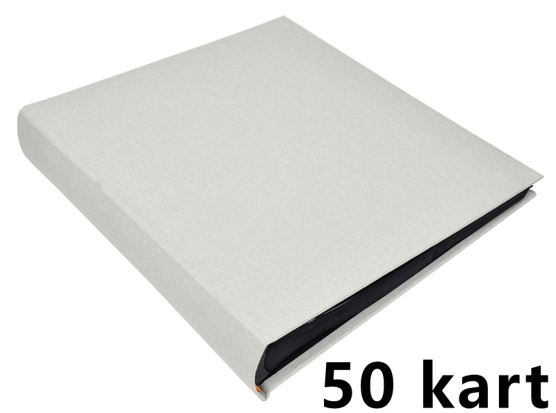 Album na zdjęcia do wklejania tradycyjny DBCL50 - LINEN SAGE - Szałwiowy - 50 kart 100 stron - CZARNE KARTY