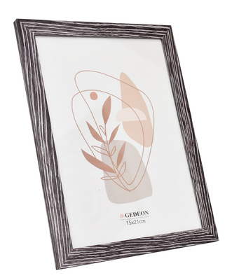 Ramka drewnopodobna - naturalna - format 15x21 cm- kolor czarny przecierany - D2415 - drewno okleinowane