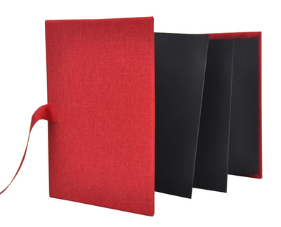 Album na zdjęcia harmonijka jamnik na 12 zdjęć w rozmiarze 10x15 cm -  LINEN MAGENTA - Czerwony - materiał - płótno