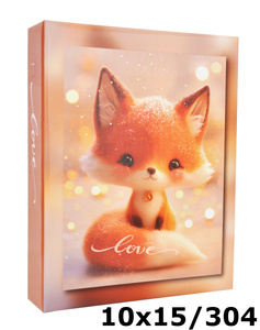 Album na 304 zdjęcia do wsuwania w rozmiarze 10x15 cm - 10x15/304 LOVE CUTE - klejony - pomarańczowy - słodki lisek