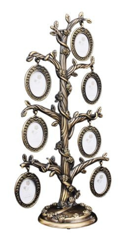 Ramka drzewko genealogiczne na 7 zdjęć FT10 metalowa złota