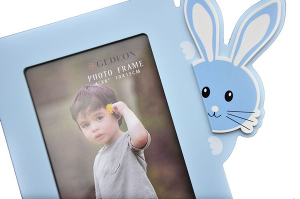 Ramka dziecięca 10x15 B1046 - niebieska - króliczek