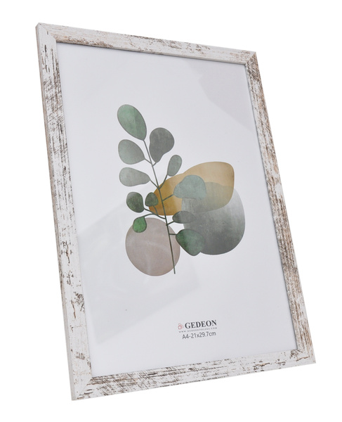 Ramka drewnopodobna - naturalna - format A4 21x29,7 cm - kolor naturalny kremowy postarzany - D121