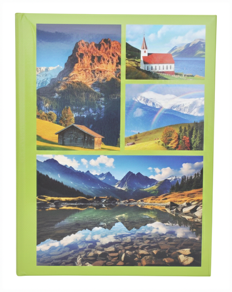 Album na zdjęcia w rozmiarze 10x15 cm - 200 zdjęć do wsuwania - JUN - Zielony - widoki - góry