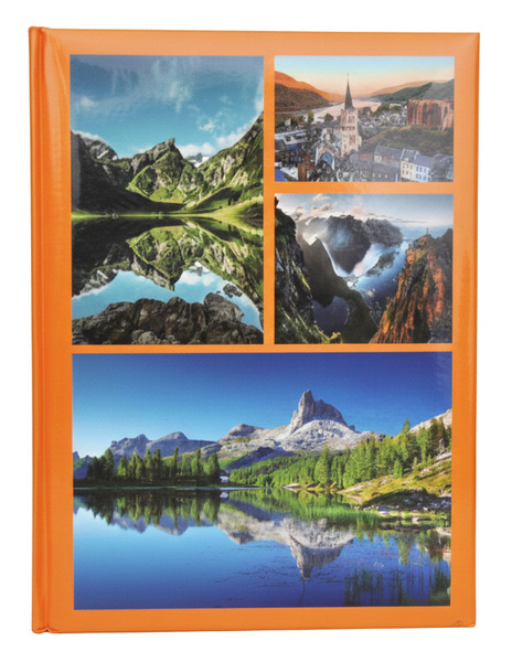 Album na zdjęcia w rozmiarze 10x15 cm - 200 zdjęć do wsuwania - JUN - Pomarańczowy  - widoki - góry