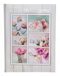 Album na zdjęcia w rozmiarze 10x15 cm - 200 zdjęć do wsuwania - BRIGHT - Zielony grzbiet - kwiaty