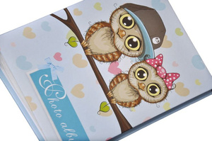 Album 10x15/100 OWL - klejony - sówki niebieski