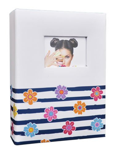 Album 10x15/100 9104 Shining Flowers - klejony - biało-granatowym