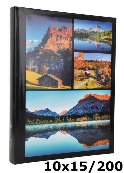Album na zdjęcia w rozmiarze 10x15 cm - 200 zdjęć do wsuwania - OCT - czarny - podróż - widoczki