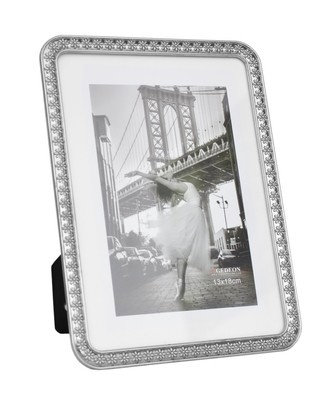 Metalowa ramka na zdjęcia w formacie 13x18 cm - kolor srebrny - RM3157NS - Srebrna - Solidna