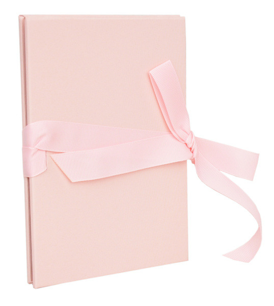 Album na zdjęcia harmonijka jamnik na 12 zdjęć w rozmiarze 15x21 cm -  LINEN PINK - Różowy - materiał - płótno
