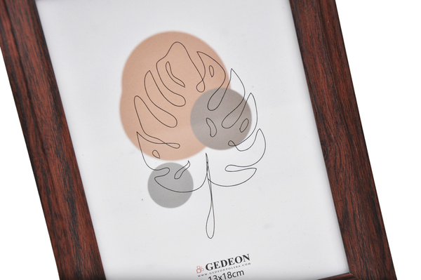 Ramka na zdjęcia drewnopodobna - naturalna - format 13x18 cm- kolor brązowy - G413 - szklana szybka